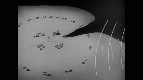 1940s: Animation of radar waves hitting airplane, airplane sending out radar Stock Footage 159017895