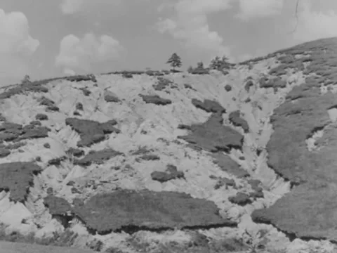 1940s: Arid landscape Stock Footage 221374833