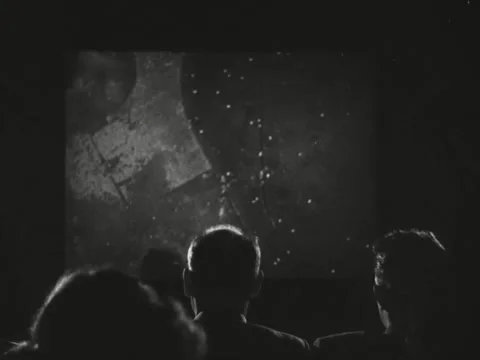 1940s: Audience watches 'Unconditional Surrender' newsreel 스톡 동영상 229796113