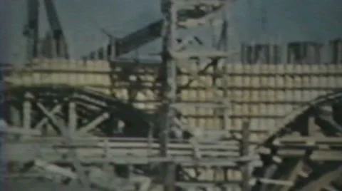 1940's - Bridge Construction 1 - Niagara falls Stock Footage 6527011