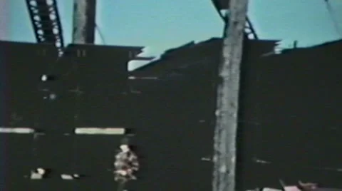 1940's - Bridge Construction 4 - Niagara falls Stock Footage 6526682