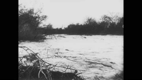1940s: Circle appears around river in Tennessee on map. Railway tracks and Stock Footage 231417311