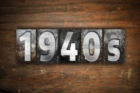1940s Concept Metal Letterpress Type Stock Illustration