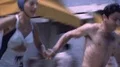 1940s Man Woman Couple Jump Into Leap Swimming Pool Vintage Film Home Movie HD Footage