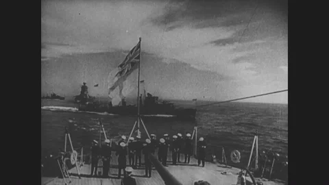 1940s- A map demonstrates how the British Navy Fleet blockaded Germany, Hitler Stock-Footage 85649661