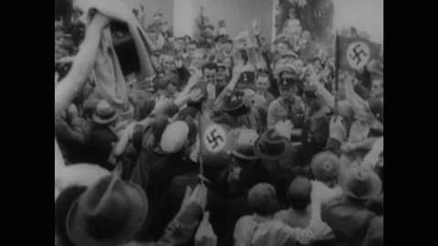 1940s: Map of Germany. People in streets... | Stock Video | Pond5