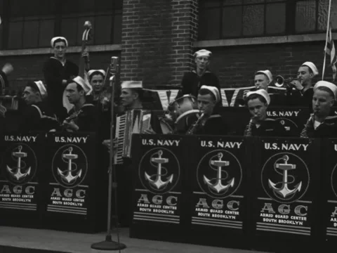 1940s: Navy band performs Stock Footage 231730309