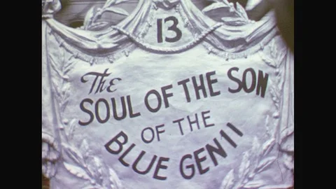 1940s: New Orleans Mardi Gras. Rex parade, St. Charles Avenue. Float 13: The Stock Footage