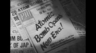 1940S: Newspapers Headlines About Atomic Energy. Stock Footage