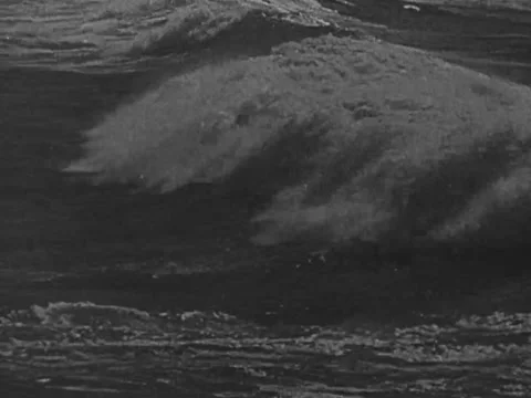 1940s: Ocean waves Stock Footage 231177965