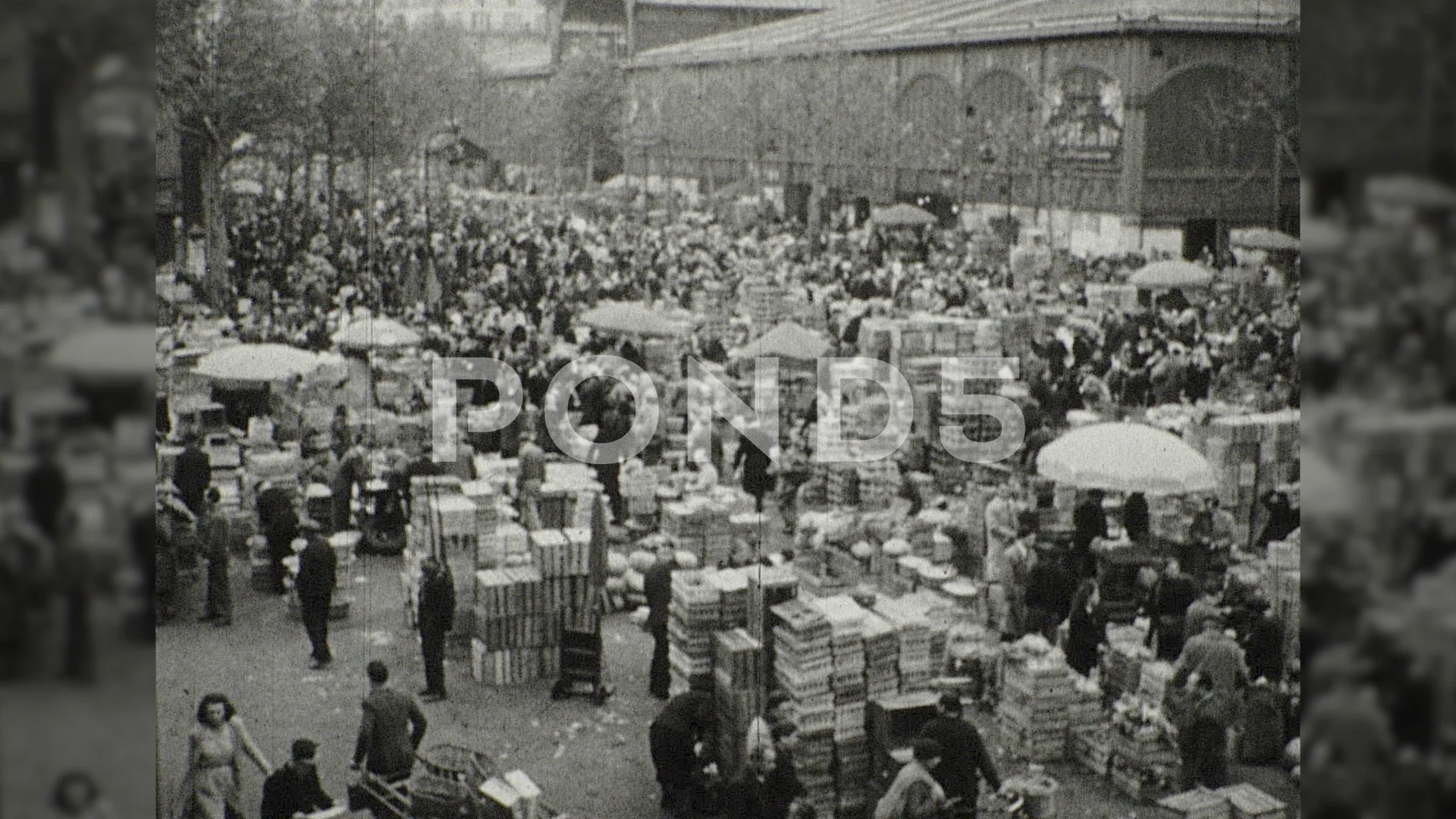 1940s PARIS Central Market Les Halles French Fresh France Vintage Film Movie