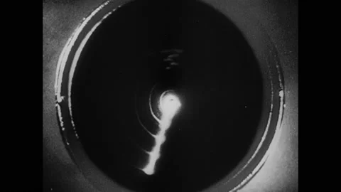 1940s: Radar screen, fleet of ships detected onscreen. Fleet of navy ships at Stock Footage 159017902