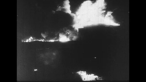 1940s: The scene of a rocket crash. Stock Footage 74511209