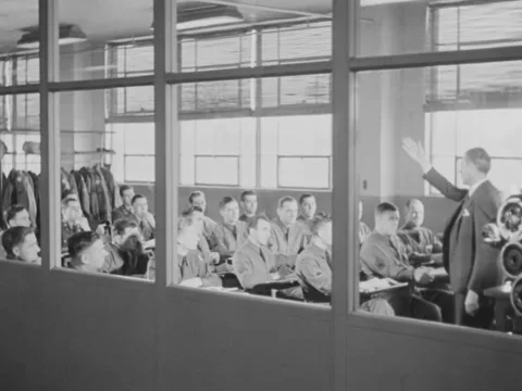 1940s: Soldiers in class Stock-Footage 219443524