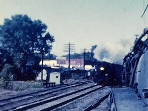1940s Train Ride Video Sitting at the Window of a Steam Locomotive Vídeos de archivo 336188931