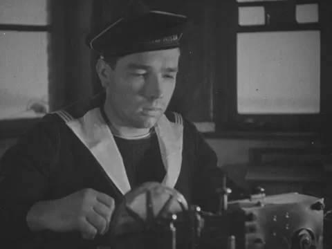 1940s: Transmitting morse code Stock Footage 230703227