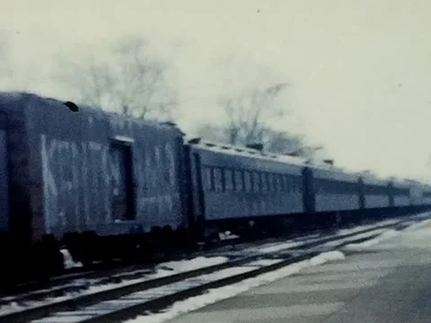 1940s Video of a Passenger Steam Train Parked at a Station 動画素材 336450951