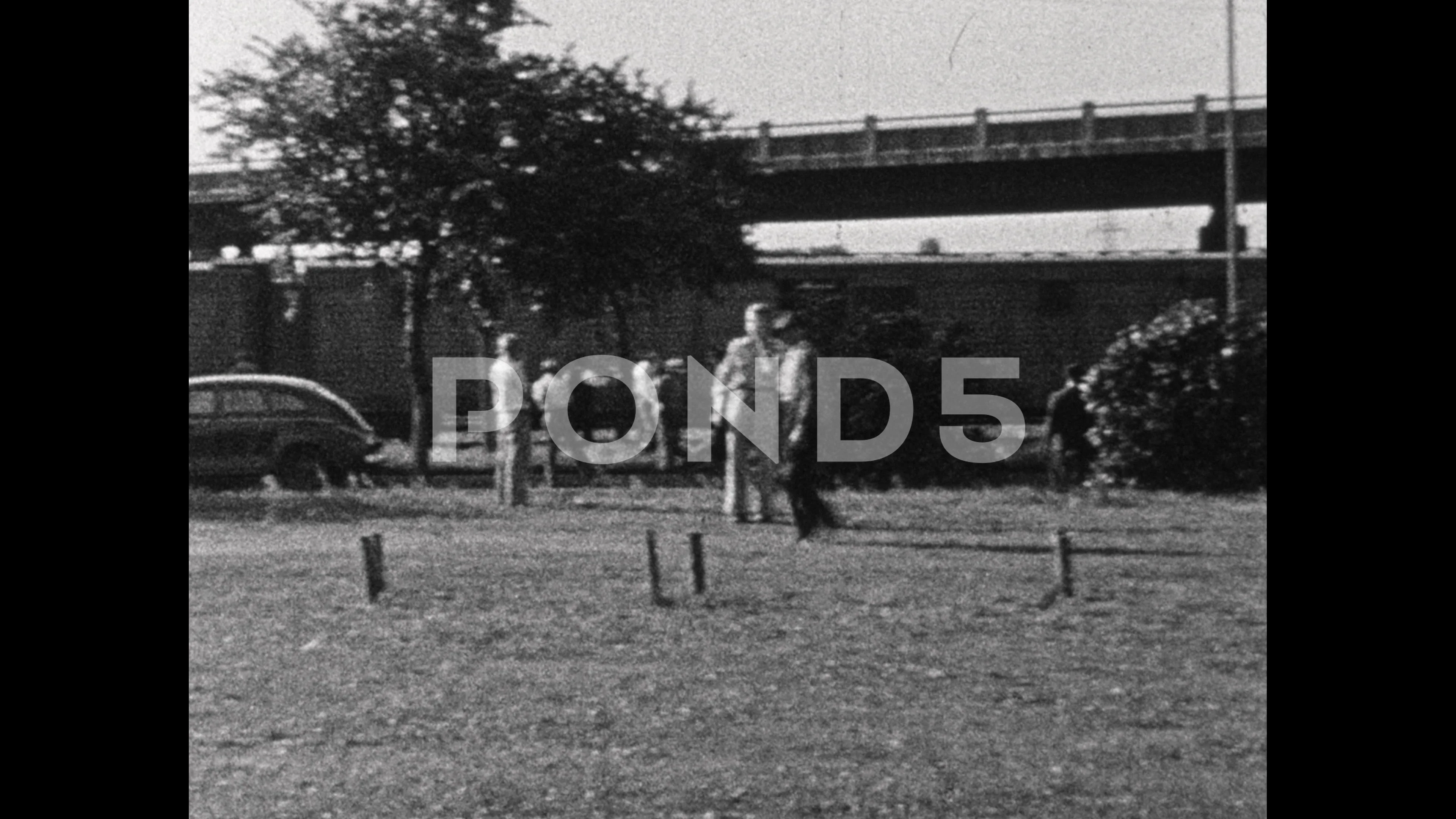 1940s View of circus tent stakes