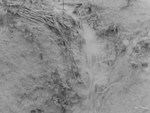 1940s: Water runoff Stock Footage 221374831
