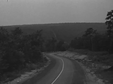 1940s: Winding road Stock Footage 231815649