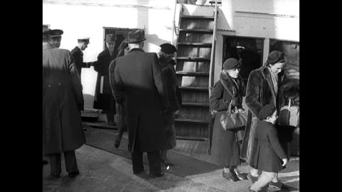 1941-Jewish Immigrants to the United States Stock Footage