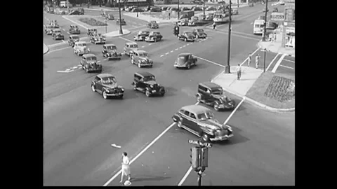 1941 - The magic box, controlled by remote control, takes in information of cars Stock Footage 143837519