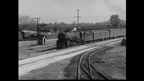 1941 - Remote control switches on railroads improves safety and efficiency for Stock Footage 143842927