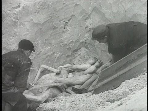 1942-Dead Body / Mass Grave / Warsaw Ghetto / 1942 Stock Footage