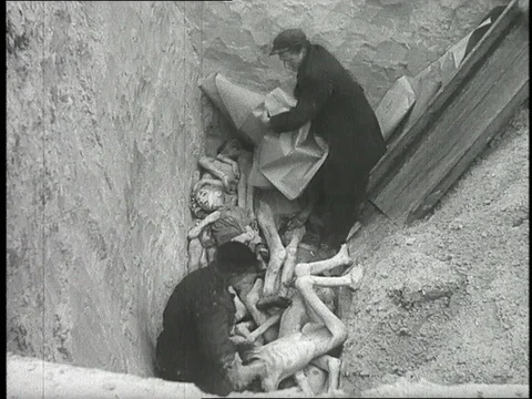 1942-Dead Body / Mass Grave / Warsaw Ghetto / 1942 Stock Footage