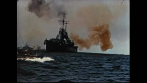 1942 Pacific War - Close-ups of military personnel from boats Stock Footage 232383283