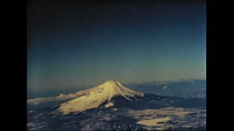 1942 Pacific War - Mountain view from an airplane window Stock Footage 232384550