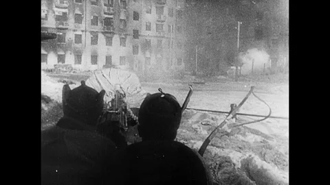 1942-Second World War / Battle of Stalingrad / House to House Fighting / Russia Stock Footage 77897750