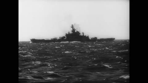 1942 - The US Navy's biggest battleship ... | Stock Video | Pond5