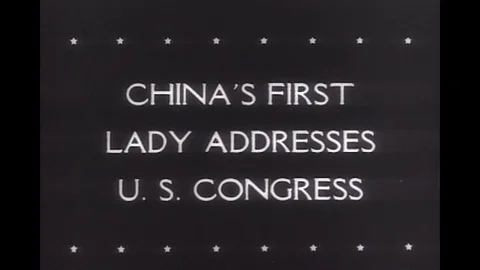1943-China's first lady addresses Congress Stock Footage