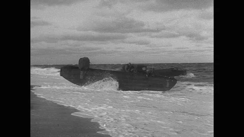 1943-DUKW / Test / Second World War / 1943 Stock Footage