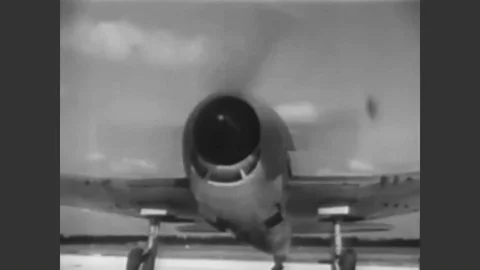 1943 - The engine of an F6F Hellcat undergoes many last-minute tests before Stock Footage 90439179