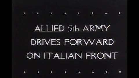 1943-General Eisenhower surveys Italian allied forces with General Clark Stock Footage