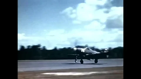 1943 - A student pilot flies in a Bell P-39 Airacobra fighter aircraft and Stock Footage 79451418
