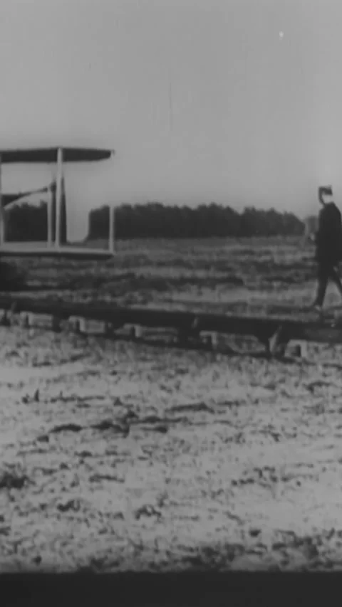 1943 - The Wright Brothers test flight in 1903, and at a gala Wilbur Wright Stock-Footage 287571503