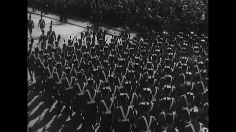 1944 - After encountering sniper fire during the victory parade in Paris people Stock Footage 234538703
