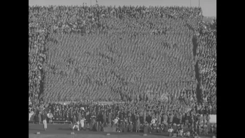 1944 - The Army scores the first touchdown in their game against the Navy. Stock Footage 106037112