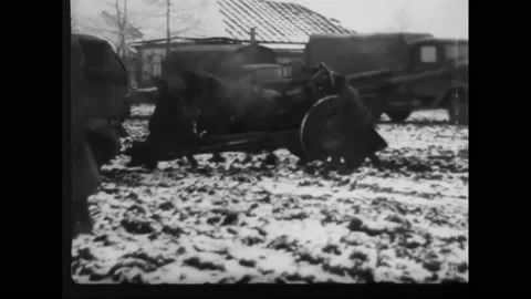 1944 - German forces launch the Battle of the Bulge (narrated by Paul Newman in Stock Footage 238676081