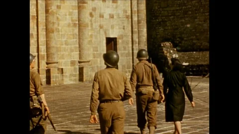 1944-Mont Saint-Michel / War Reporter / 1944 Stock Footage