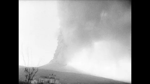 1944-Mount Vesuvius / Volcanic Eruption / Italy / 1944 Stock Footage 77826321