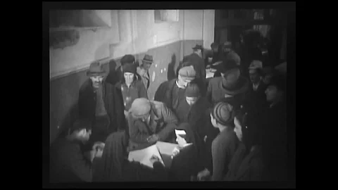 1944 - Nuns take down accounts of Italian refugees. Stock Footage 102176273