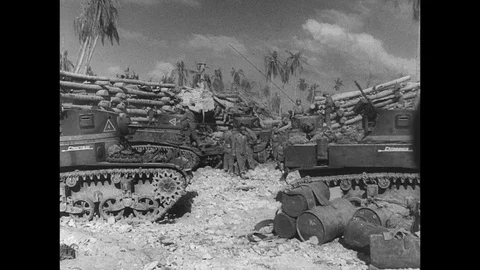 1944-Pacific War / Tarawa / 1944 Stock Footage