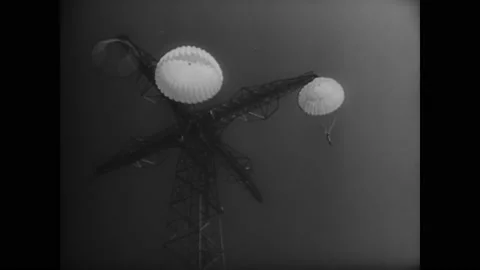 1944 - Paratroopers from different branches of the US Armed Forces undergo Stock Footage 221863389