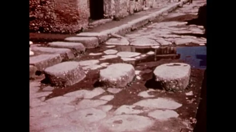 1944-Ruin / Pompeii / Italy / 1944 Stock Footage