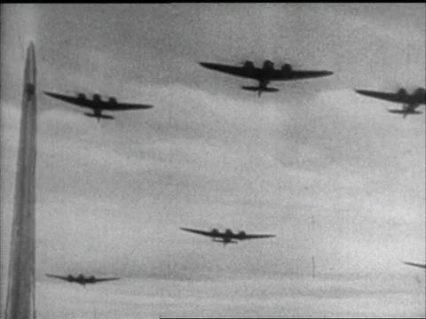 1945-Air Attack / Germany / Second World War Stock Footage