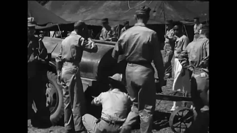 1945 - American POWs released in Cebu receive drinks and cheer from Filipino Red Stock Footage 232892260